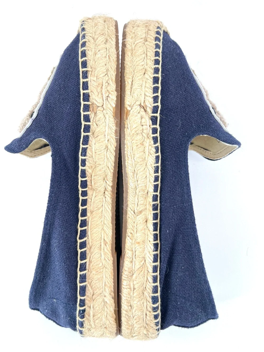 Soludos Chambray Llama Canvas Espadrilles Blue Size 8 Casual Slip-on Boho